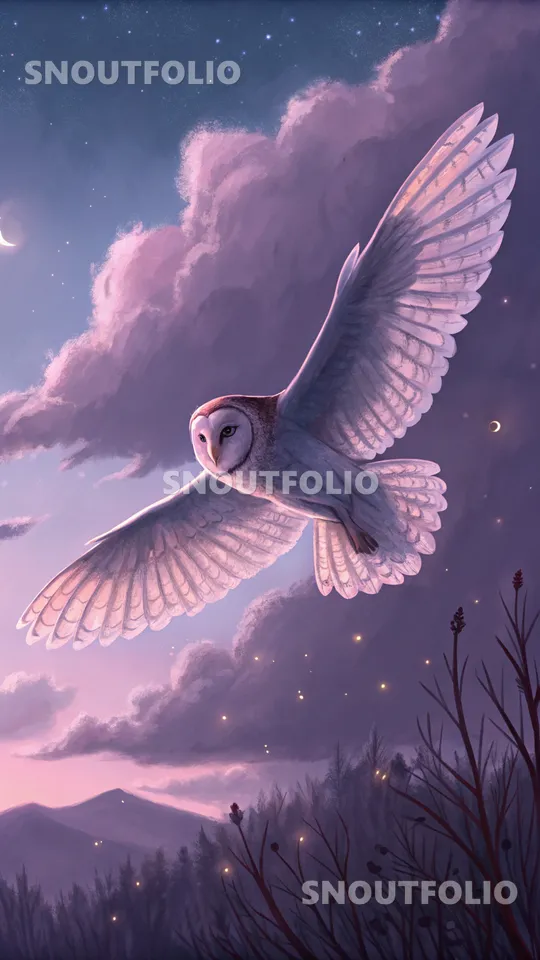 Cheerful Gaze of the Barn Owl