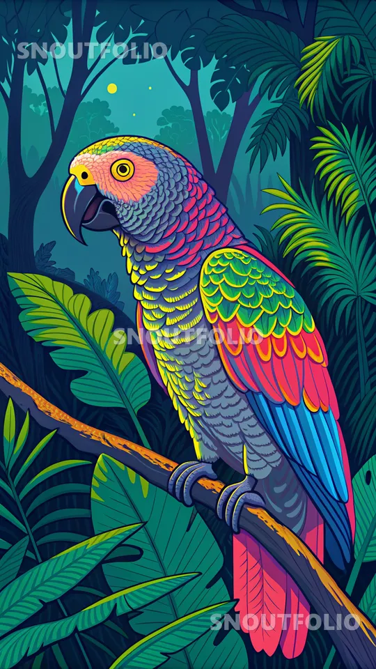 Golden Flare of the African Grey Parrot