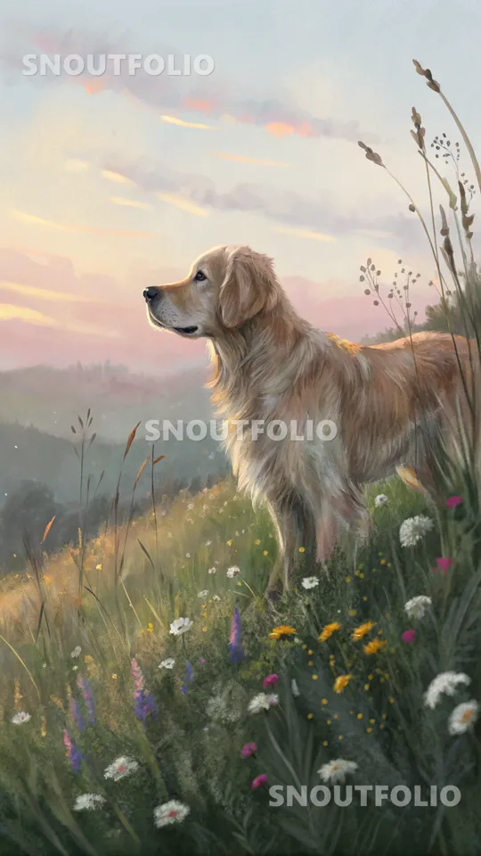Elegant Silhouette of the Golden Retriever