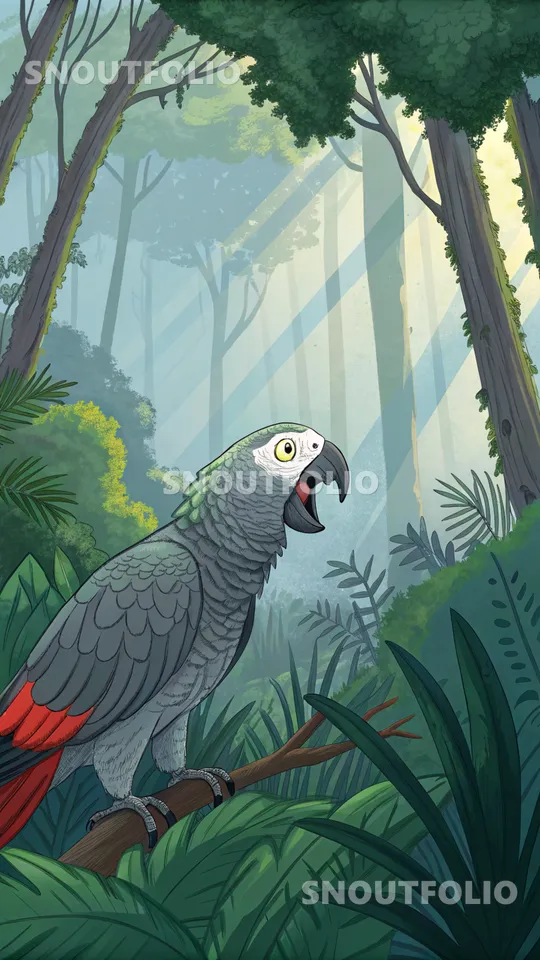 Curious Aura of the African Grey Parrot