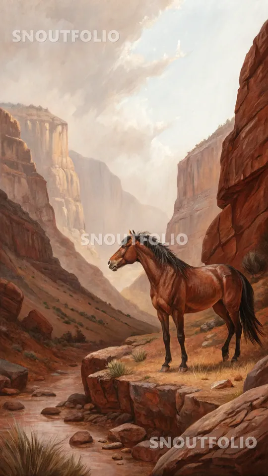 Serene Aura of the Mustang Horse