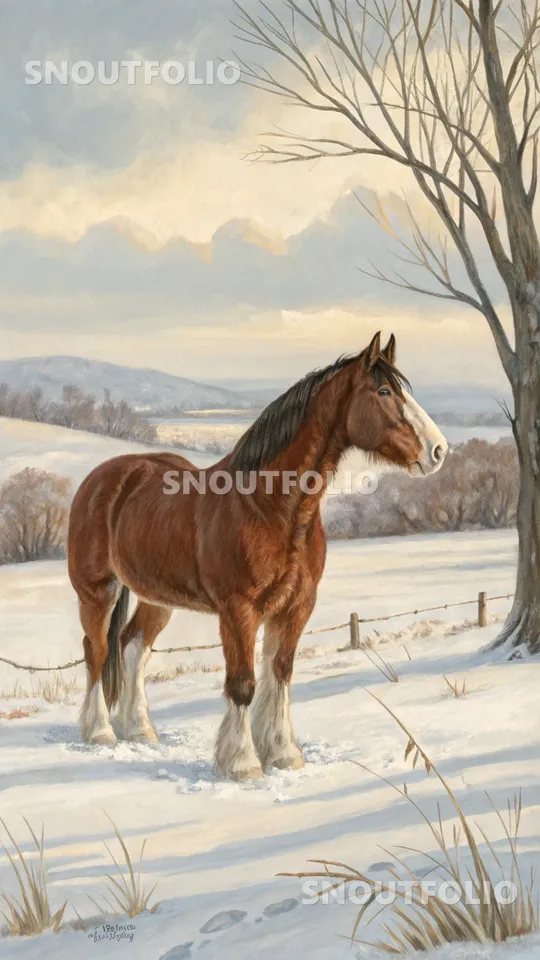 Cheerful Aura of the Clydesdale Horse