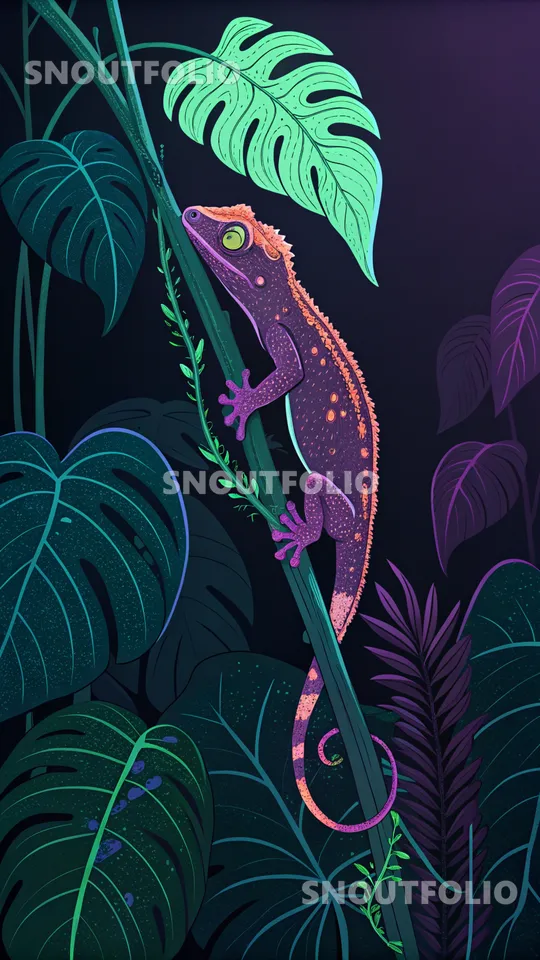 Graceful Gaze of the Crested Gecko