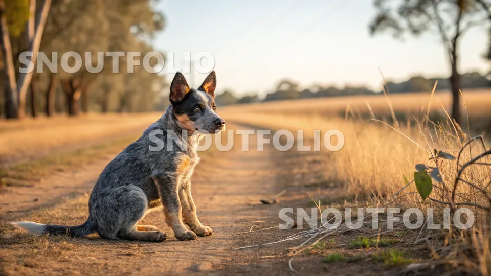 Lively Pose of the Australian Cattle Dog