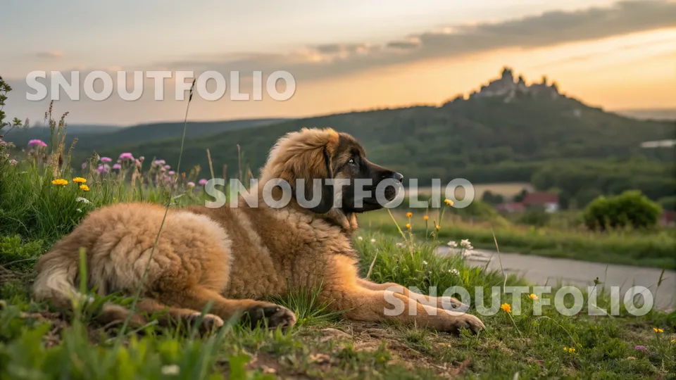 Serene Pose of the Leonberger