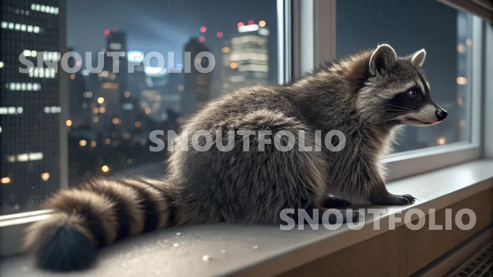 Loyal Pose of the Common Raccoon (Procyon lotor)