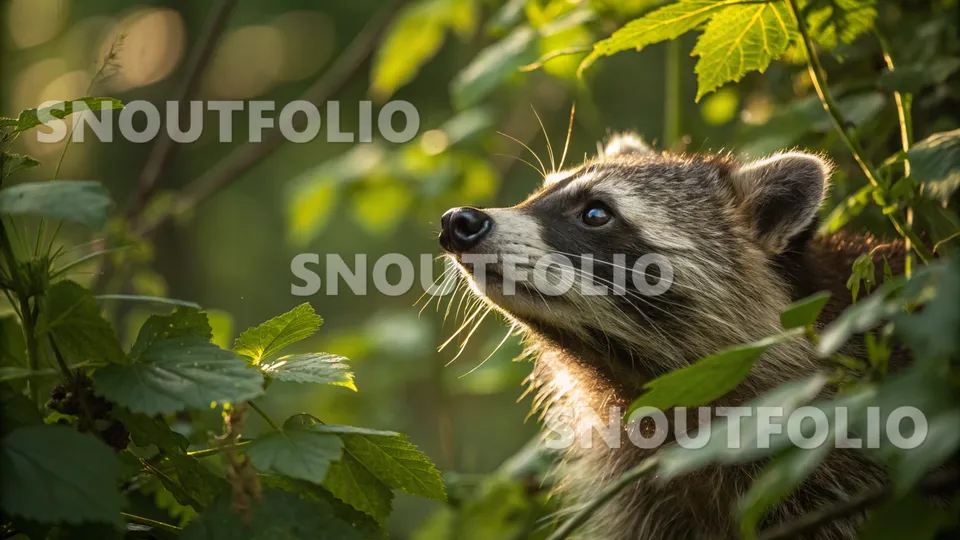 Noble Glimpse of the Procyon lotor