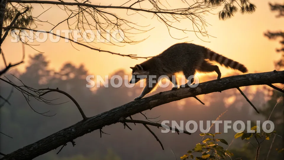 Cheerful Stride of the Procyon lotor