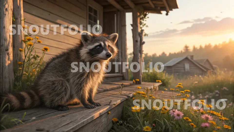 Majestic Stride of the Common Raccoon (Procyon lotor)