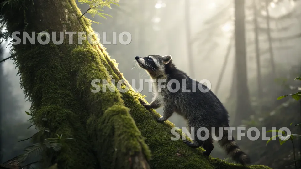 Vivid Echo of the Common Raccoon (Procyon lotor)