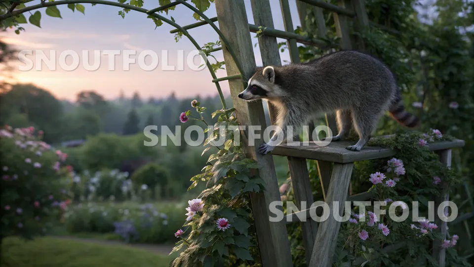 Cheerful Portrait of the Common Raccoon (Procyon lotor)