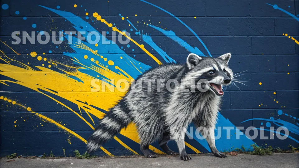 Playful Spark of the Common Raccoon (Procyon lotor)