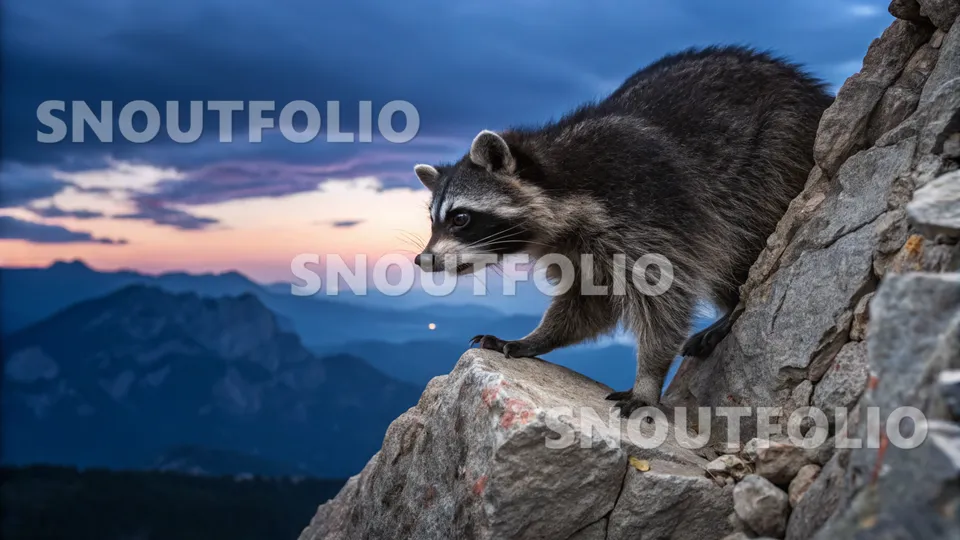 Playful Stride of the Common Raccoon (Procyon lotor)