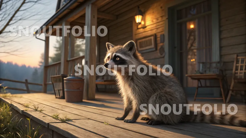 Lively Charm of the Common Raccoon (Procyon lotor)