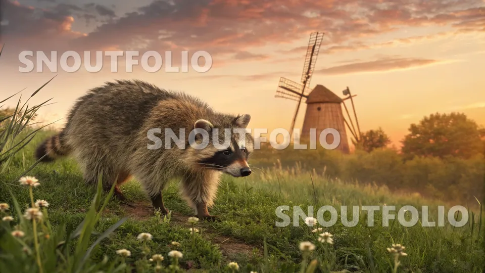 Lively Soul of the Common Raccoon (Procyon lotor)
