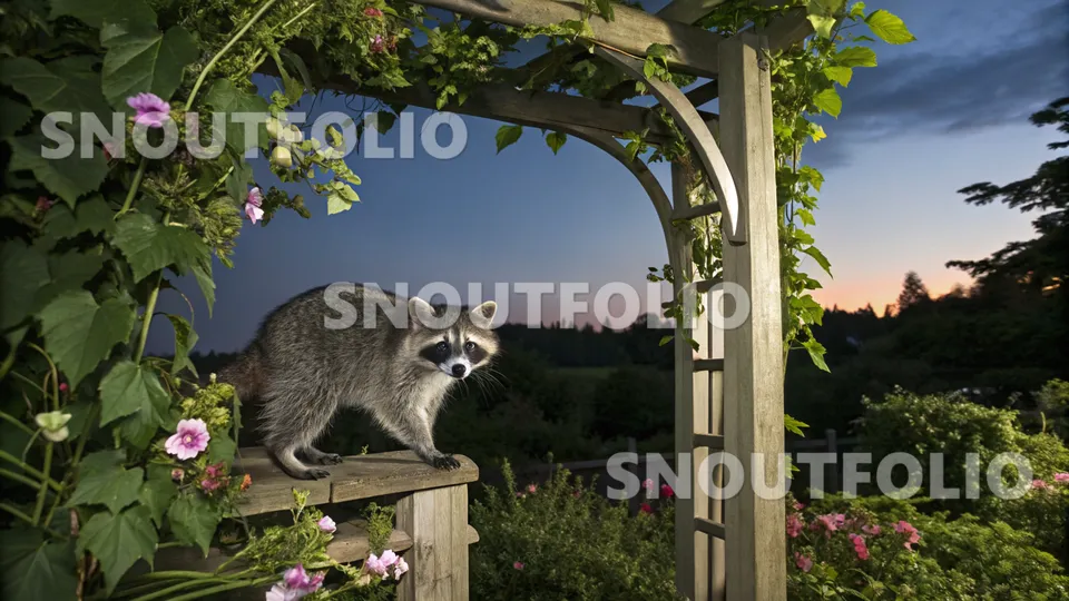 Golden Essence of the Common Raccoon (Procyon lotor)