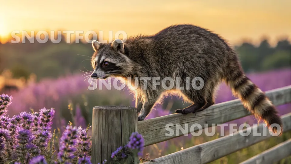Wild Glimpse of the Common Raccoon (Procyon lotor)