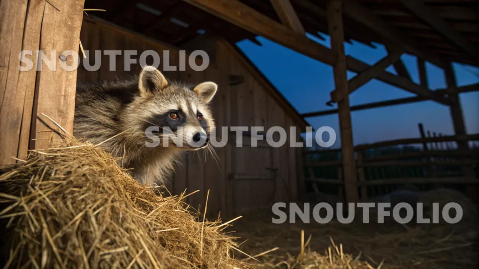 Bright Flare of the Common Raccoon (Procyon lotor)
