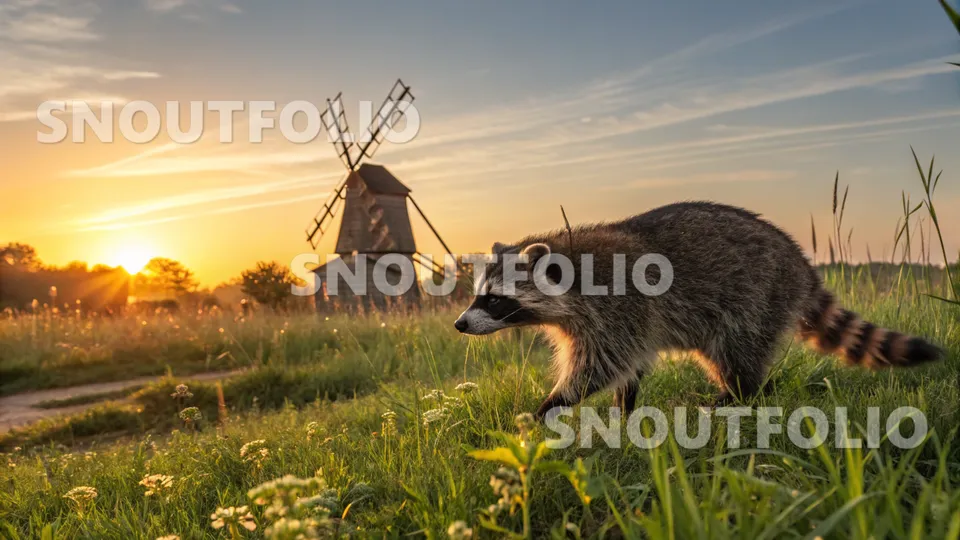 Charming Wanderer of the Common Raccoon (Procyon lotor)