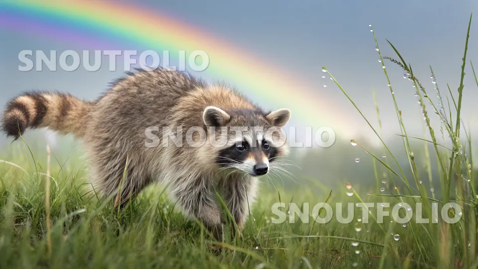 Mighty Silhouette of the Common Raccoon (Procyon lotor)