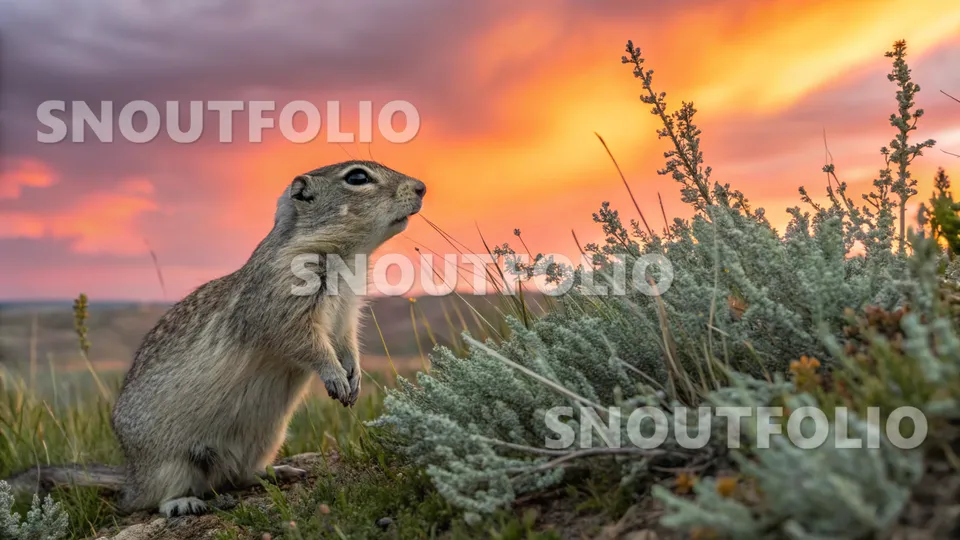 Bold Stride of the Black-tailed Ground Squirrel