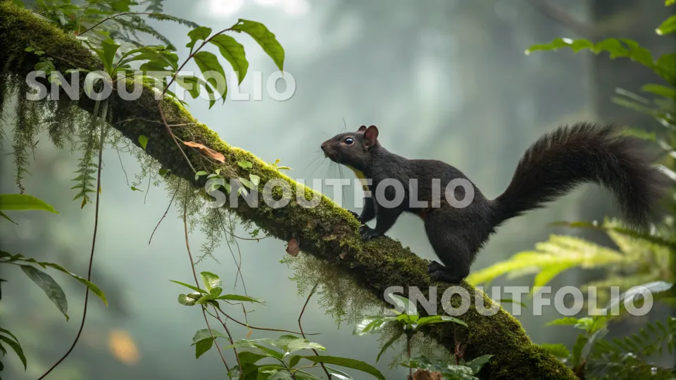 Serene Essence of the Amazonian Black Squirrel