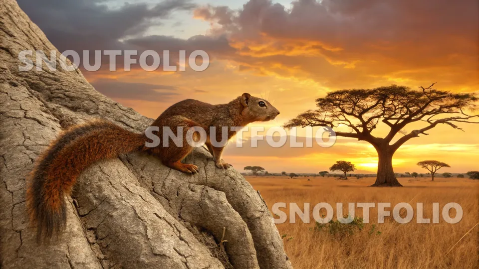 Noble Stride of the Nigerian Sun Squirrel