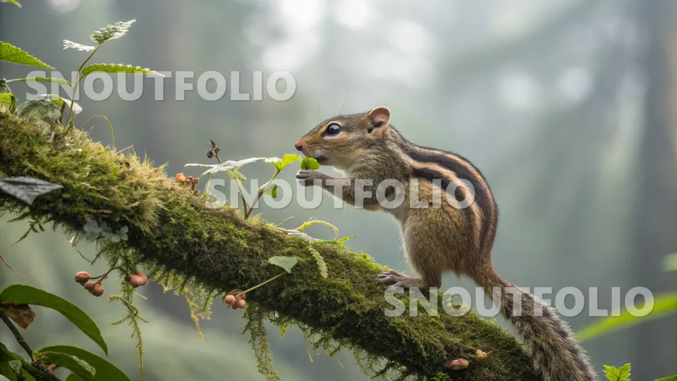 Faithful Portrait of the Bornean Striped Squirrel