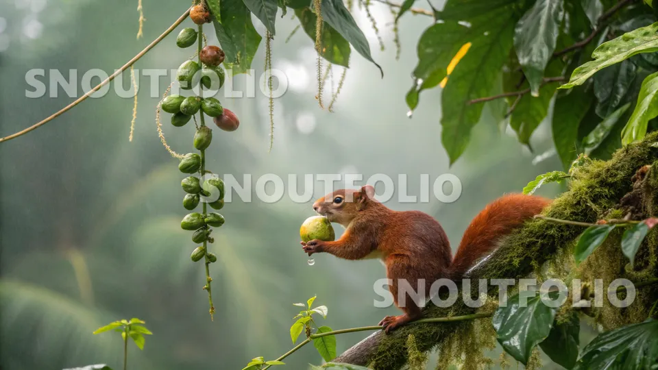 Lively Portrait of the Napo Squirrel