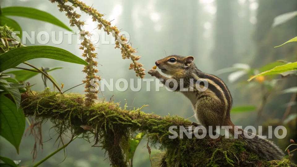 Lively Presence of the Amazonian Striped Squirrel