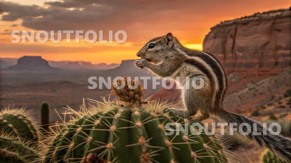 Graceful Silhouette of the Mexican Striped Squirrel