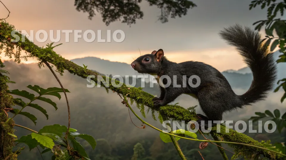 Silent Wanderer of the Sumatran Black Squirrel
