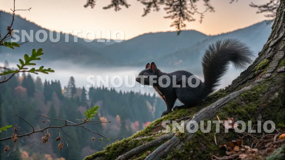 Silent Glimpse of the Caucasian Black Squirrel