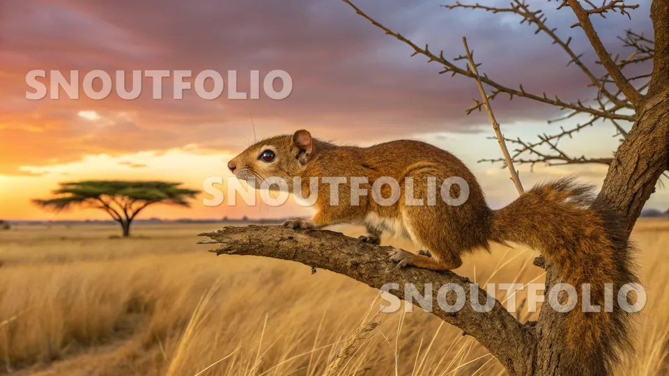 Radiant Portrait of the Angolan Sun Squirrel