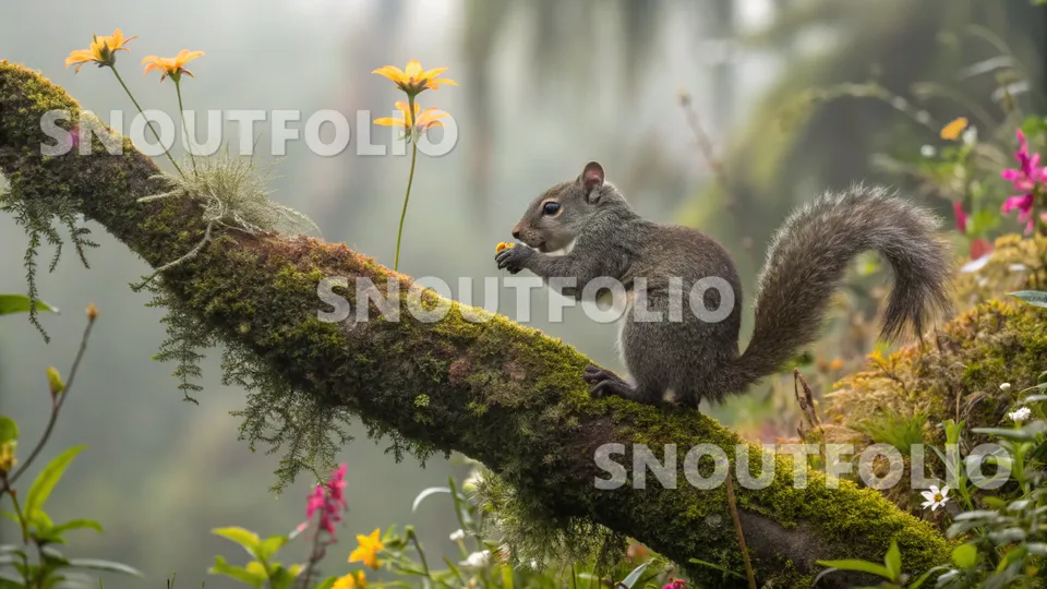Curious Silhouette of the Andean Gray Squirrel