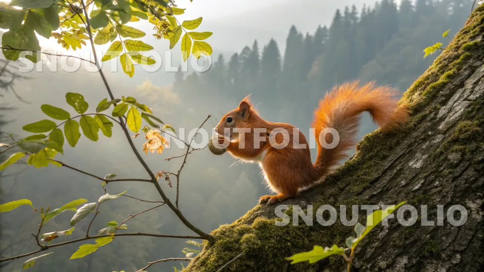 Faithful Silhouette of the Caucasian Red-bellied Squirrel