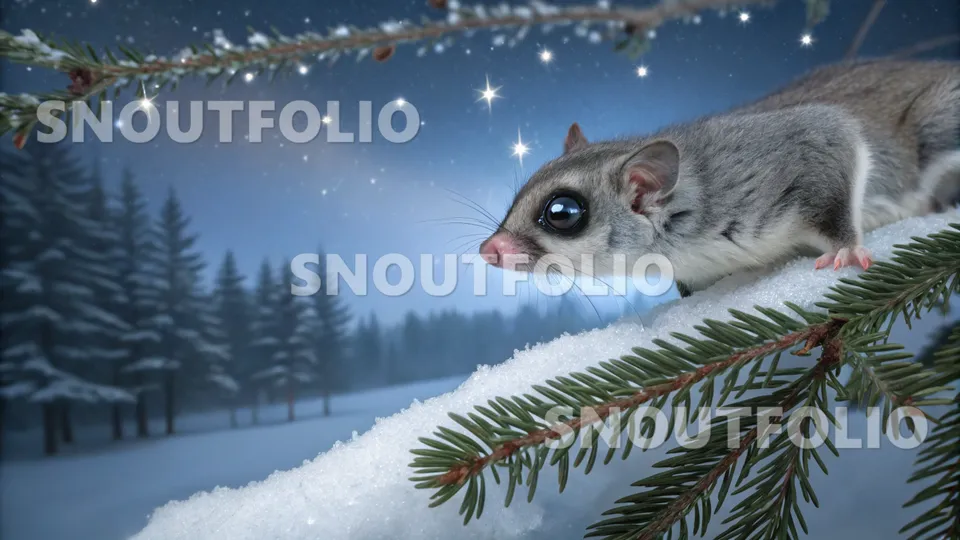 Serene Silhouette of the Northern Flying Squirrel