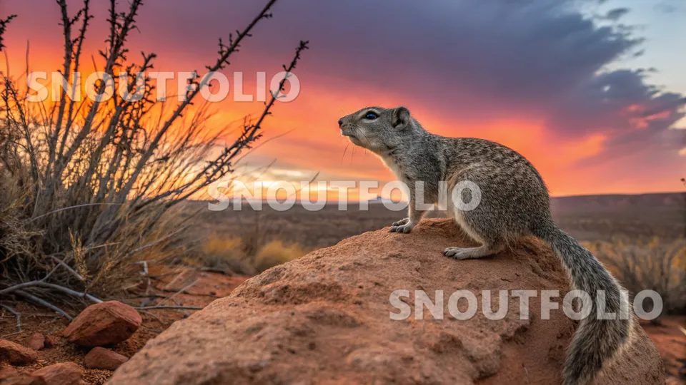 Majestic Flare of the Kalahari Rock Squirrel