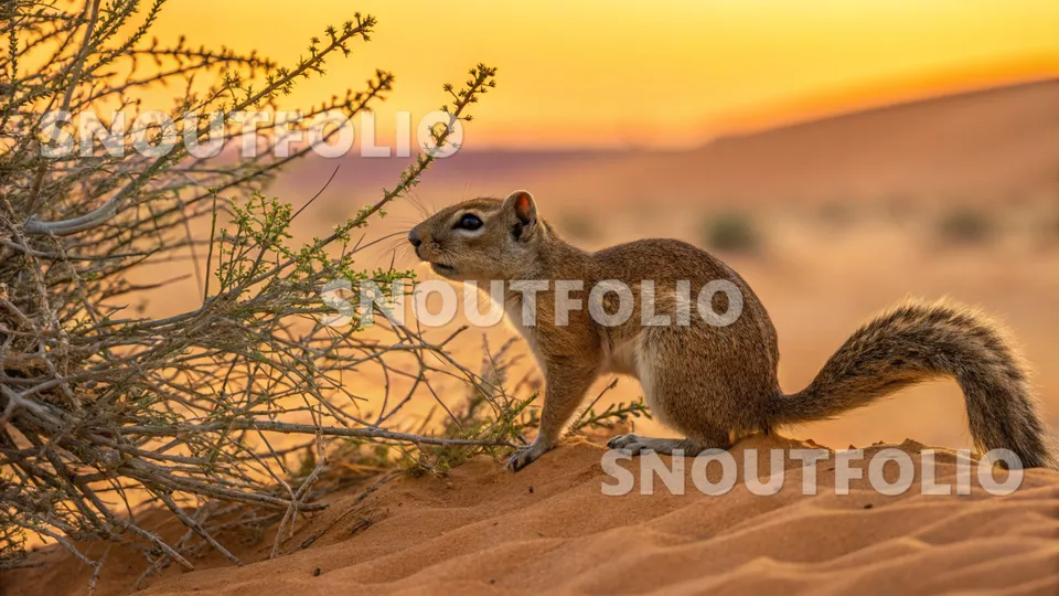 Serene Glimpse of the Kalahari Sun Squirrel