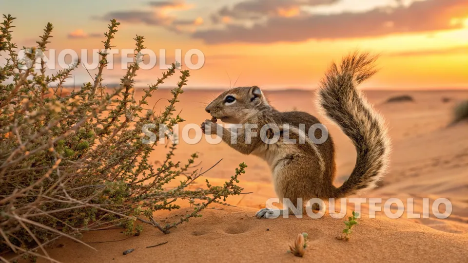 Silent Essence of the Kalahari Bushy-tailed Squirrel