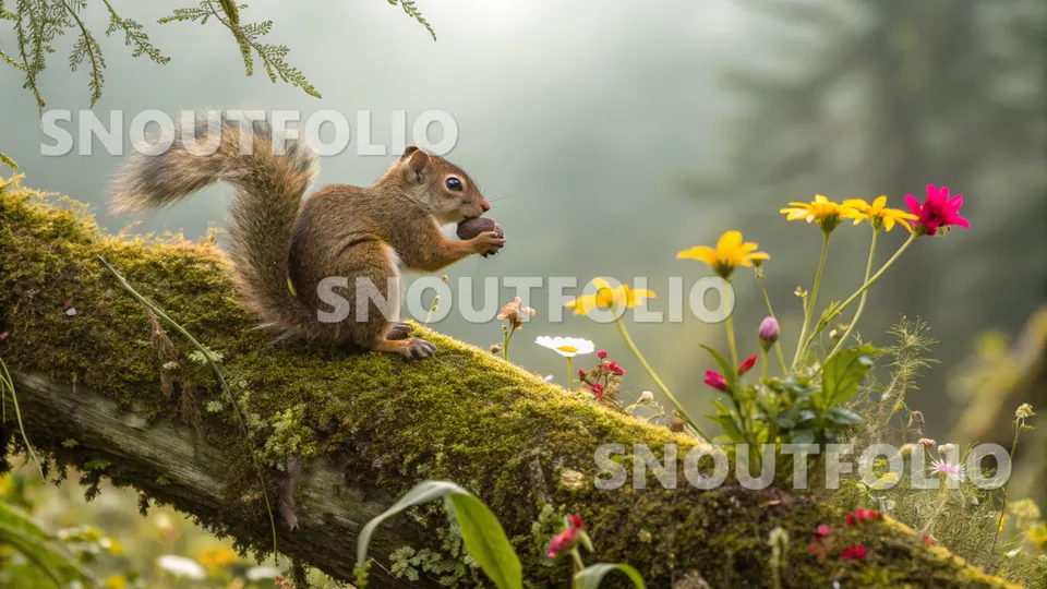 Elegant Charm of the Andean Bushy-tailed Squirrel