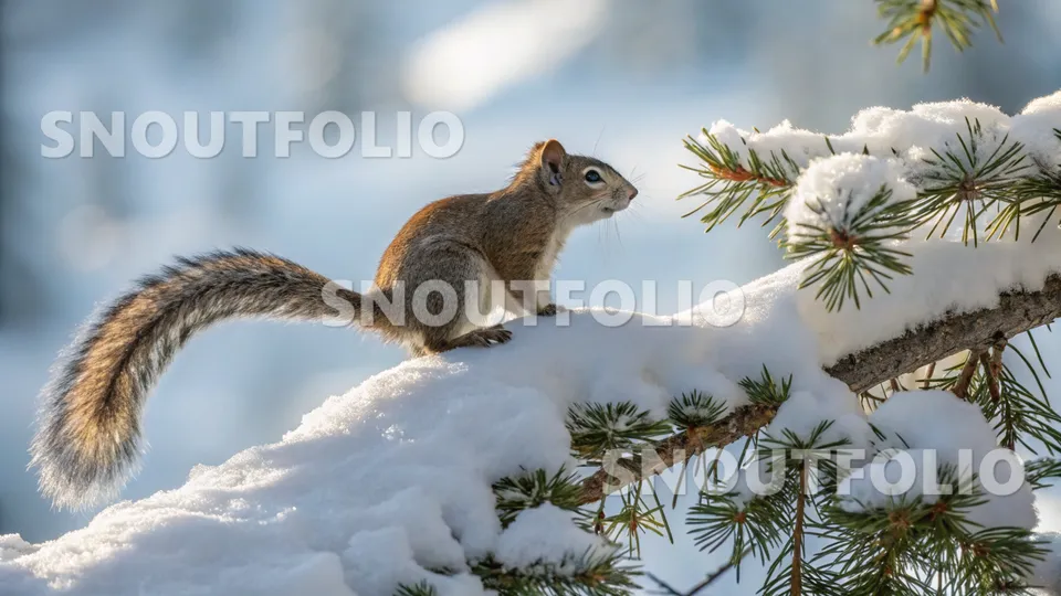 Serene Gaze of the Tibetan Long-tailed Squirrel