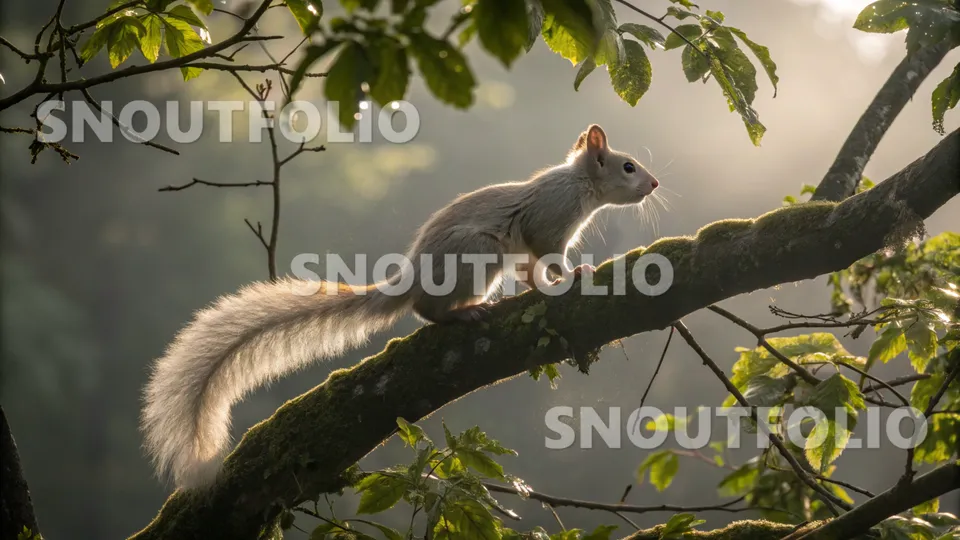Golden Flare of the Caucasian Long-tailed Squirrel