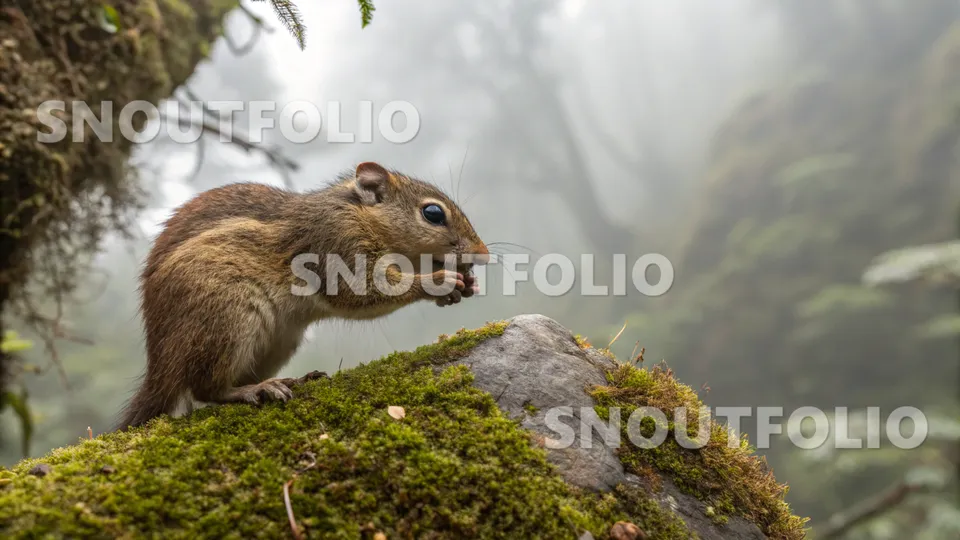 Radiant Glimpse of the Bornean Mountain Ground Squirrel