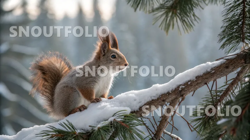 Playful Gaze of the Tibetan Tufted Squirrel