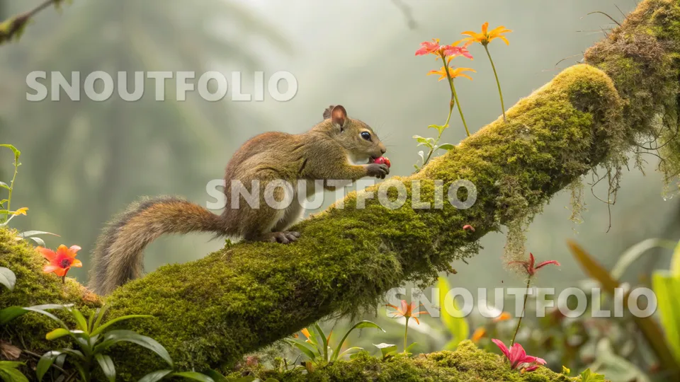 Graceful Stride of the Andean Tufted Squirrel