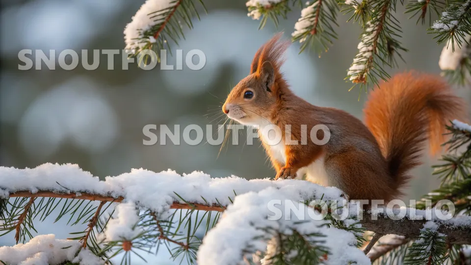 Golden Presence of the Eurasian Red Squirrel