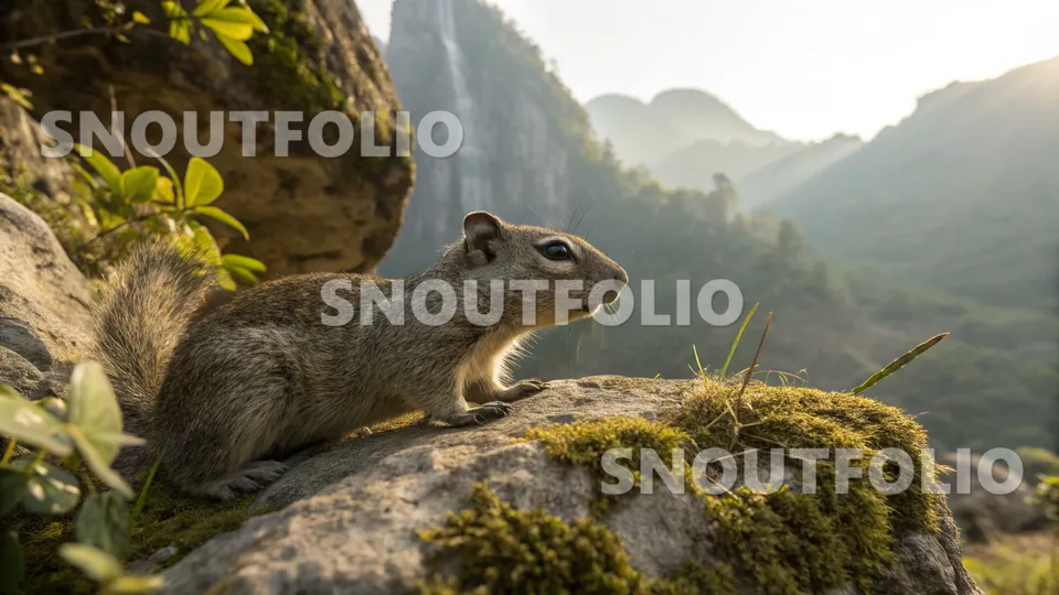 Charming Silhouette of the Laotian Rock Squirrel