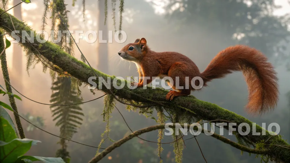 Curious Pose of the Northern Amazon Red Squirrel